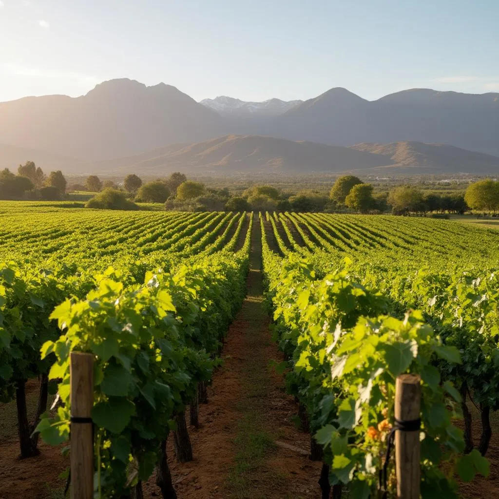 Paisaje de viñedos en Mendoza, representando inversión agrícola